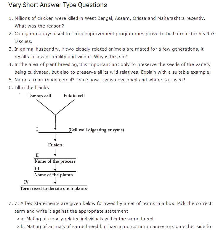 Important Questions For Class 12 Biology Ch 9 Strategies for