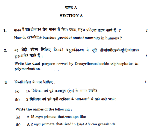 Question Paper Analysis Biology Class 12 CBSE