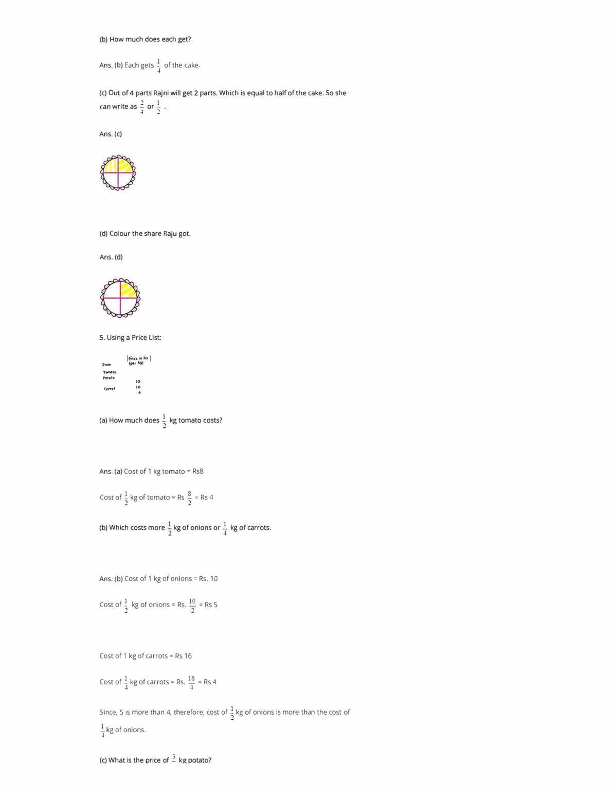 ncert solutions class 4 maths chapter 9 halves and quarters download now