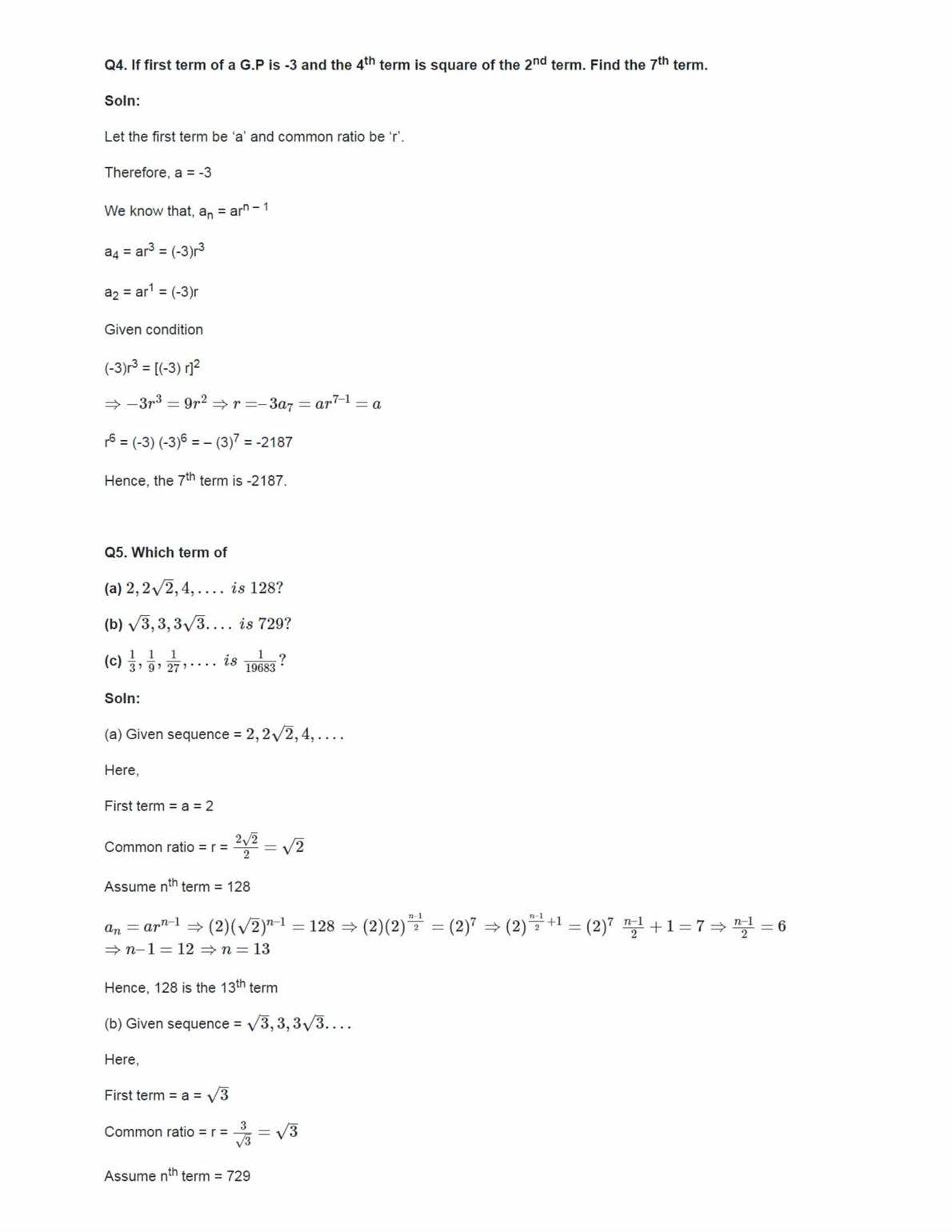 of ncert solution for 12th class maths NCERT Chapter 9 11 Maths and Class Solutions Sequences