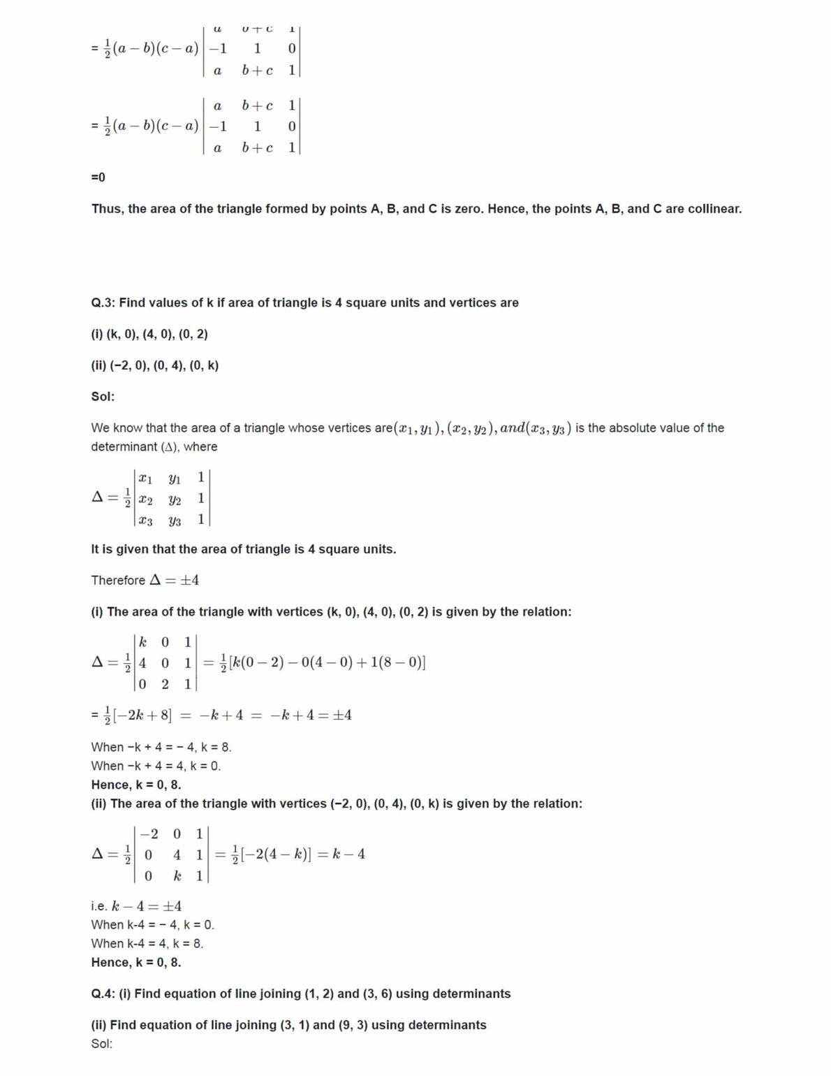 Ncert solutions for class 12 maths chapter 4 determinants ex 4 3
