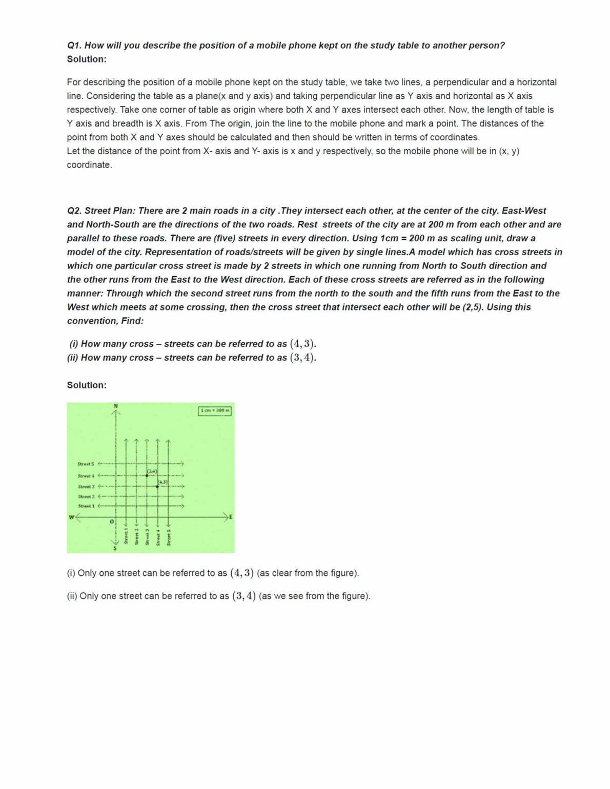 NCERT Solutions For Class 9 Maths Chapter 3 Coordinate Geometry Ex 3.1 ...