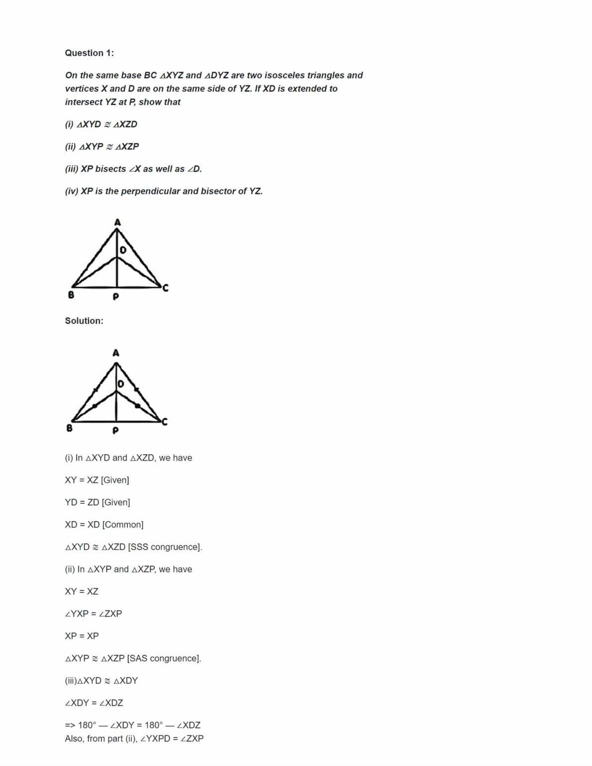 Ncert solutions for class 9 maths chapter 7 geometry of triangles ex 7 
