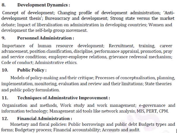 IAS Public Administration Syllabus- Public Administration Optional Paper-I 3