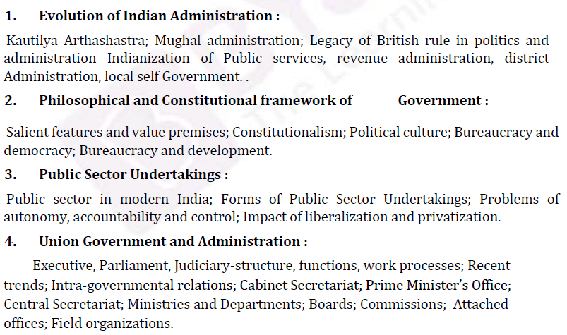 IAS Public Administration Syllabus- Public Administration Optional Paper-II 1