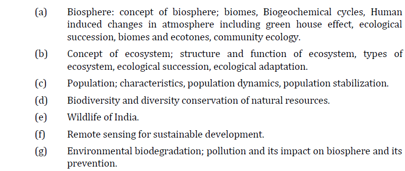 IAS Zoology Syllabus- Zoology Optional Paper-I Syllabus- 4