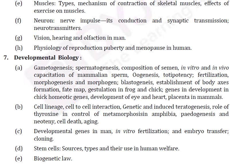 IAS Zoology Syllabus- Zoology Optional Paper-II -4