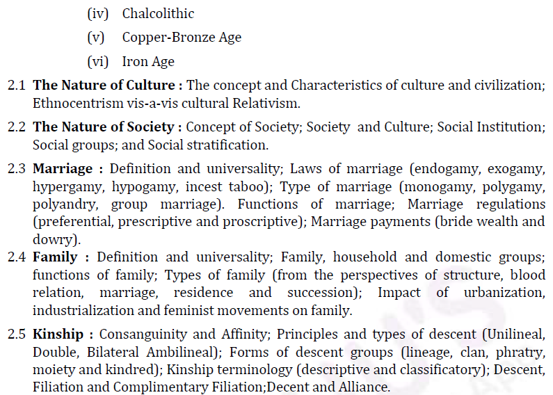 UPSC Anthropology Syllabus for IAS Mains- Anthropology Syllabus Paper-I 3