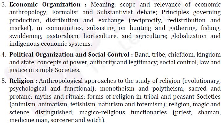 UPSC Anthropology Syllabus for IAS Mains- Anthropology Syllabus Paper-I 4
