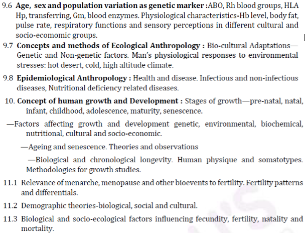 UPSC Anthropology Syllabus for IAS Mains- Anthropology Syllabus Paper-I 8