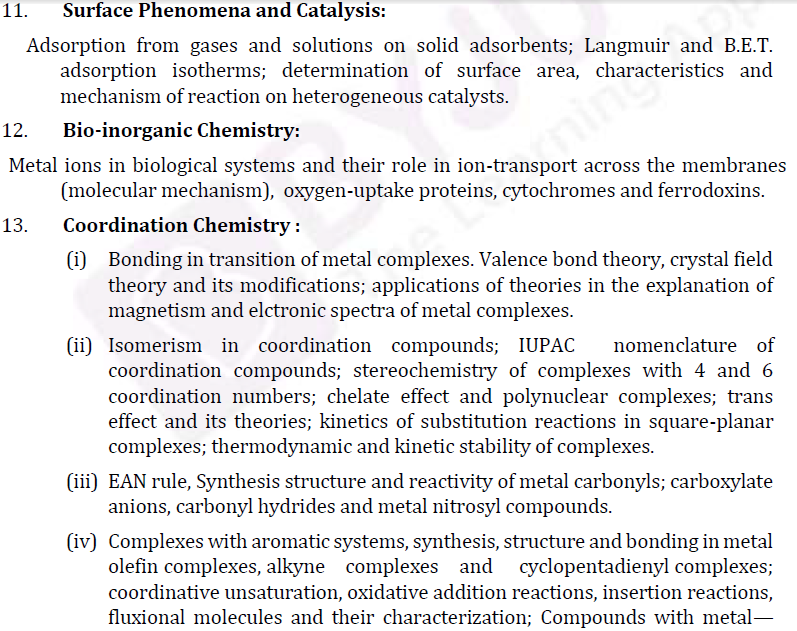 UPSC Chemistry Syllabus- Chemistry Optional Syllabus Paper-I 5