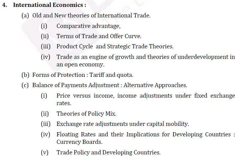 UPSC Economics Syllabus- Economics Optional Syllabus Paper-I 2