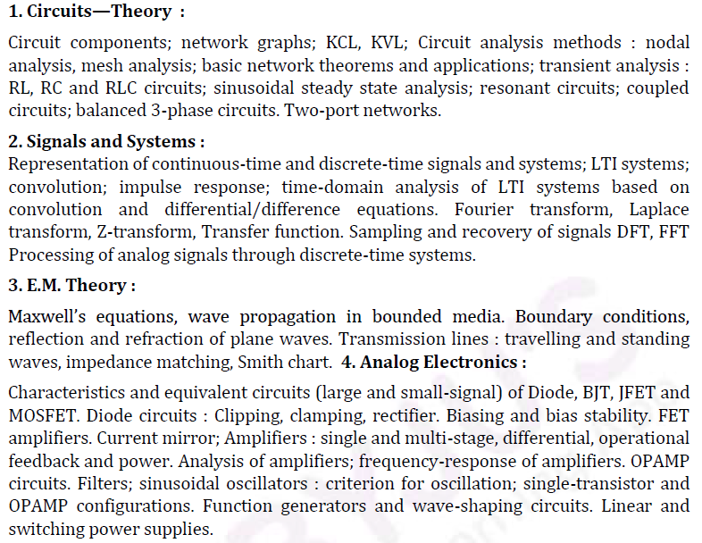 UPSC Electrical Engineering Syllabus- Electrical Engineering optional syllabus paper-I 1