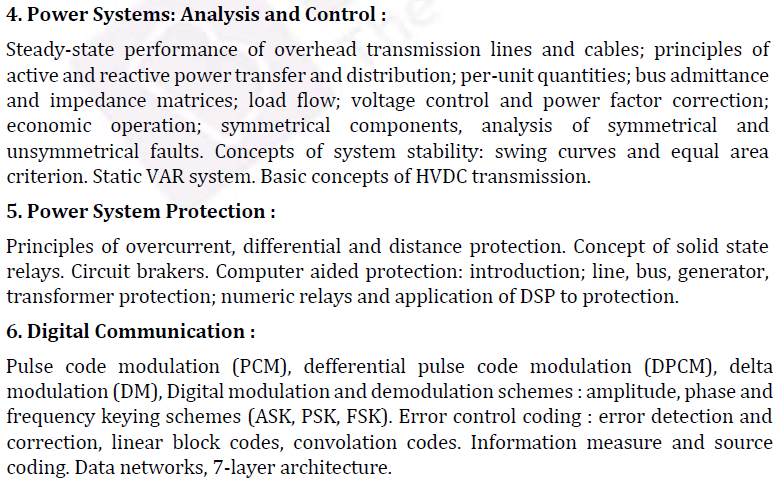 UPSC Electrical Engineering Syllabus- Electrical Engineering optional syllabus paper-II 2