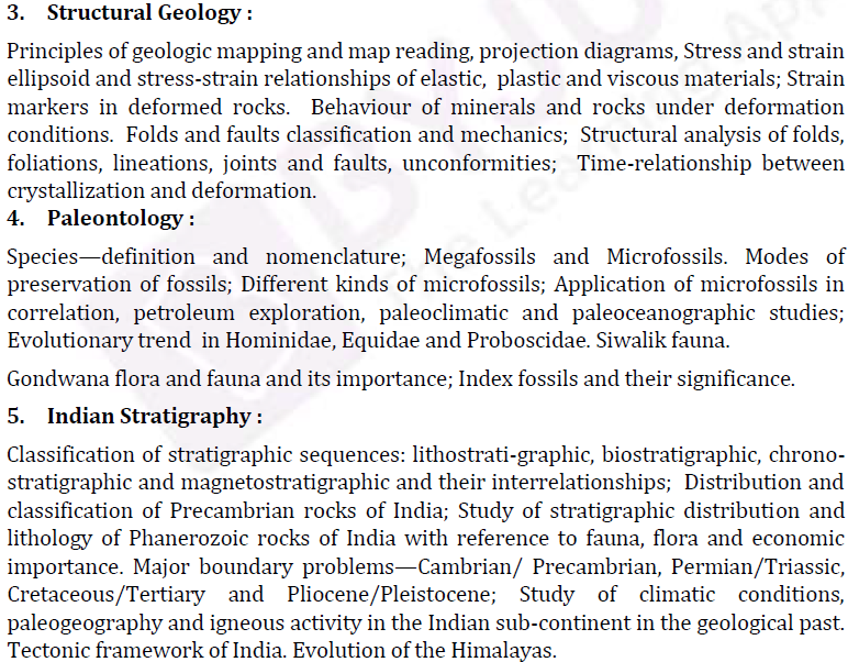 UPSC Geology Optional Paper I Syllabus-2