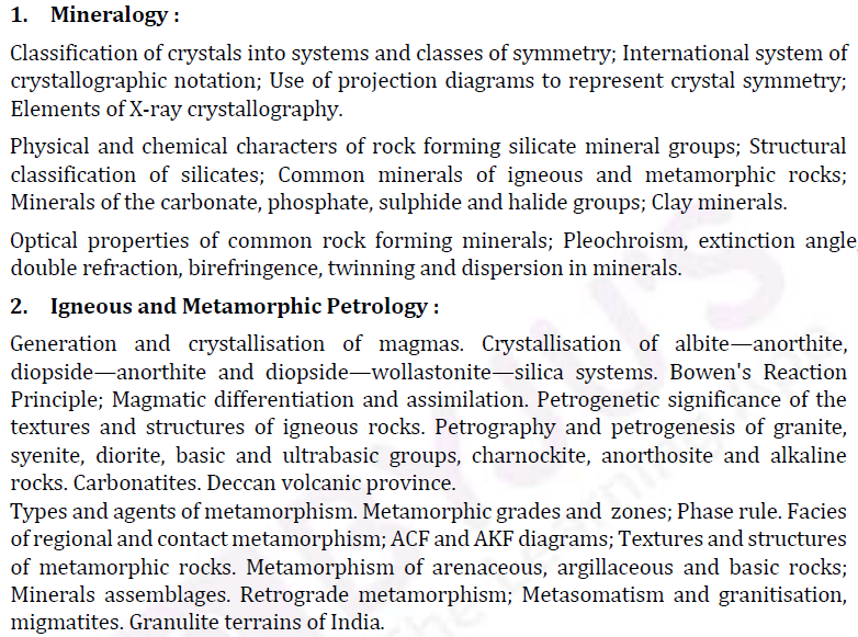 UPSC Geology Optional Paper II Syllabus-1