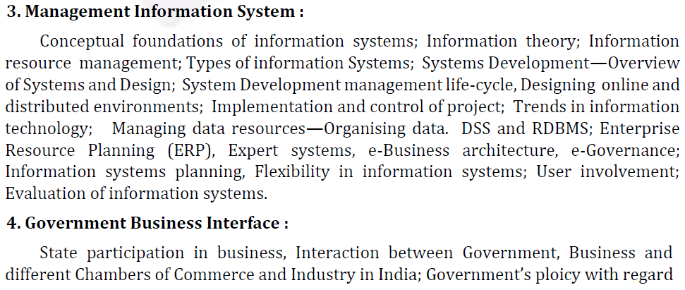 UPSC Management Syllabus- IAS Management Optional Syllabus for Paper II-2