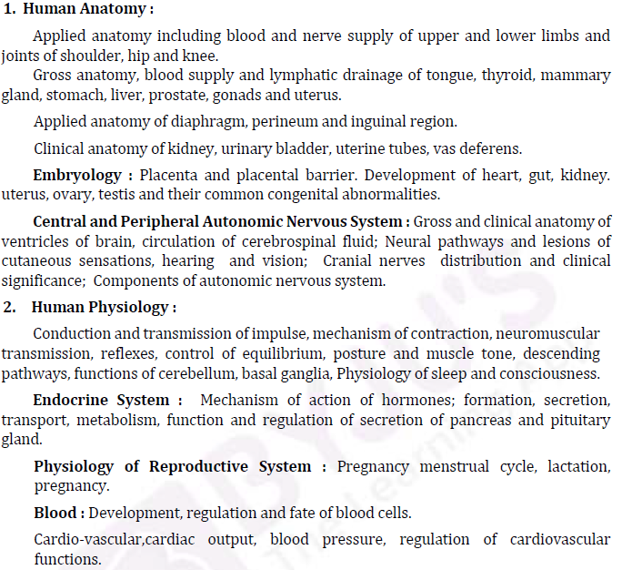 UPSC Medical Science Syllabus- Paper -I 1