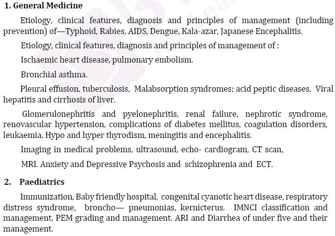 UPSC Medical Science Syllabus- Paper -II 1