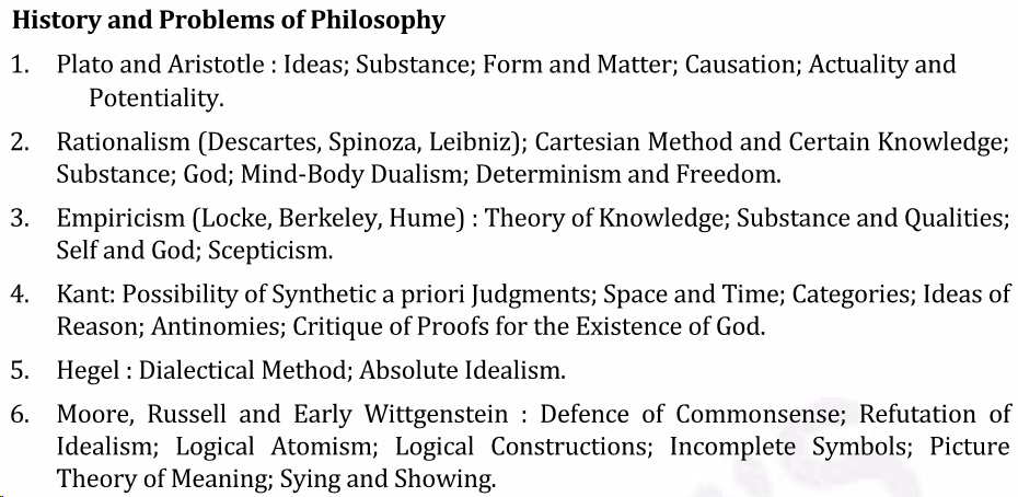 UPSC Philosophy Syllabus- Philosophy Optional Syllabus Paper-I 