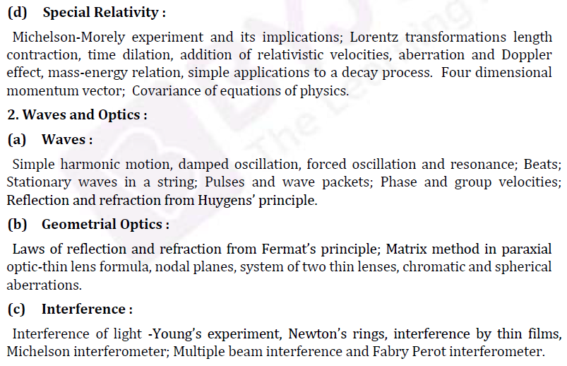 UPSC Physics Syllabus- Physics Optional Syllabus Paper-I 2