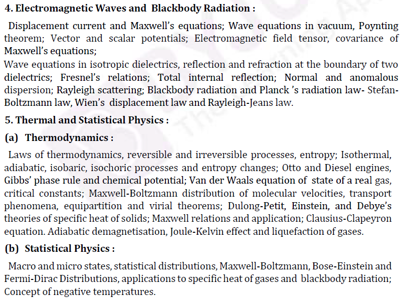 UPSC Physics Syllabus- Physics Optional Syllabus Paper-I 4