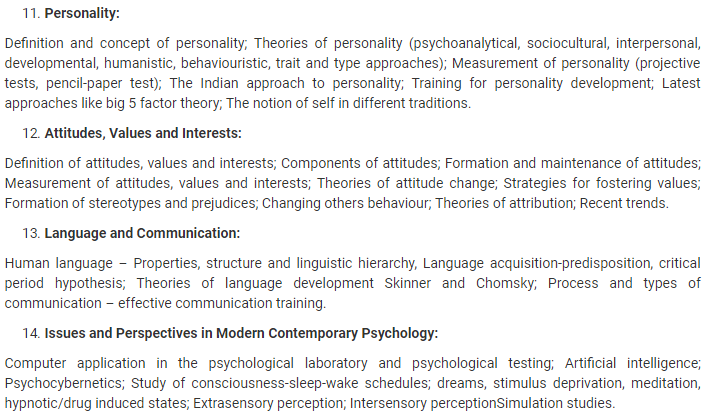 UPSC Psychology Syllabus- Syllabus for UPSC Psychology Paper-I - 3