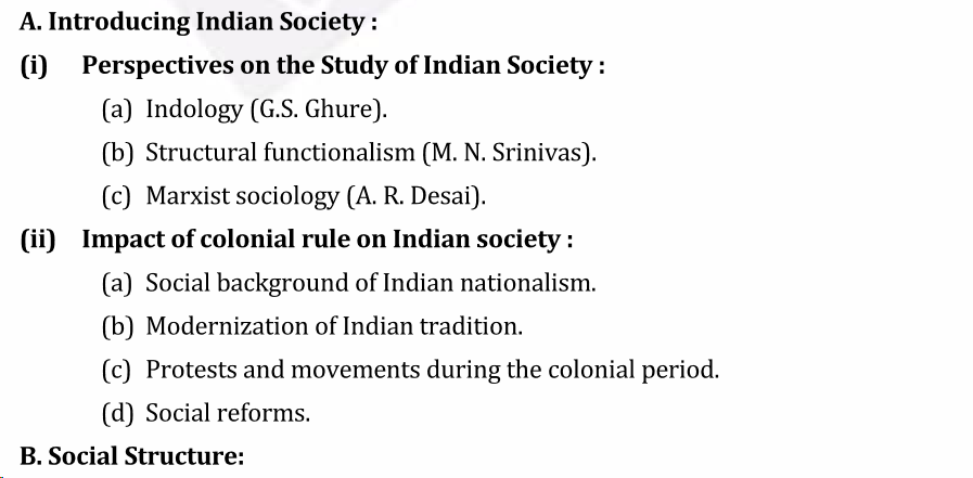 UPSC Sociology Syllabus- Sociology Optional Syllabus Paper-II 1