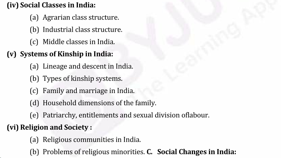 UPSC Sociology Syllabus- Sociology Optional Syllabus Paper-II 3