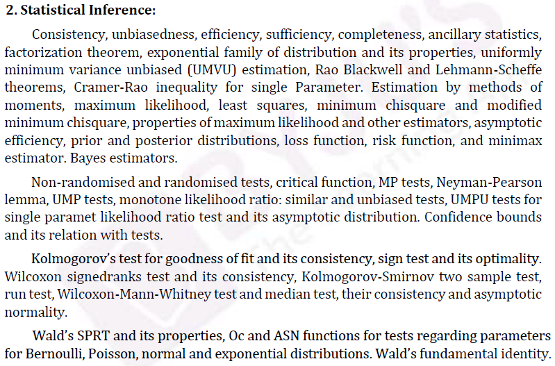 UPSC Statistics Syllabus- Statistics Optional Syllabus Paper-I 2