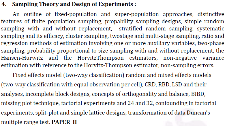 UPSC Statistics Syllabus- Statistics Optional Syllabus Paper-I 4