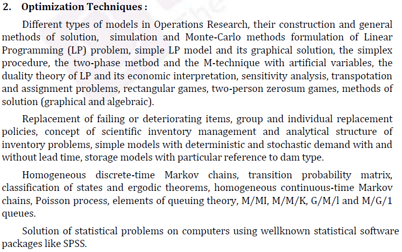 UPSC Statistics Syllabus- Statistics Optional Syllabus Paper-II 2