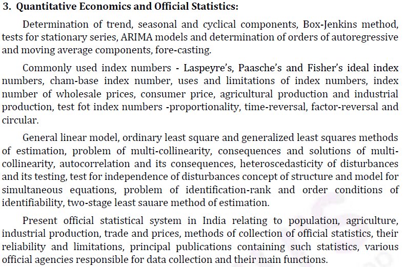 UPSC Statistics Syllabus- Statistics Optional Syllabus Paper-II 3