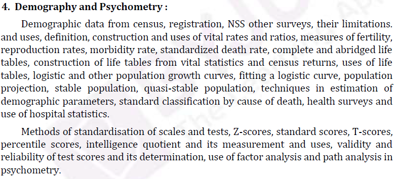 UPSC Statistics Syllabus- Statistics Optional Syllabus Paper-II 4