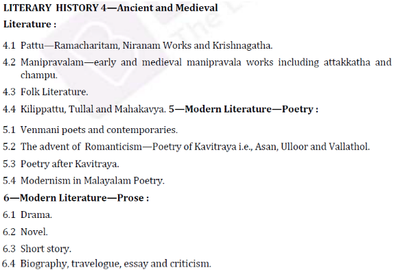 UPSC Malayalam Literature Syllabus- Malayalam Literature Optional Syllabus Paper-I 2