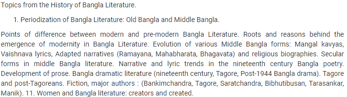 Upsc Bengali Syllabus For Optionals In Upsc Mains 2019 - 