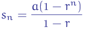 Geometric Series Formula