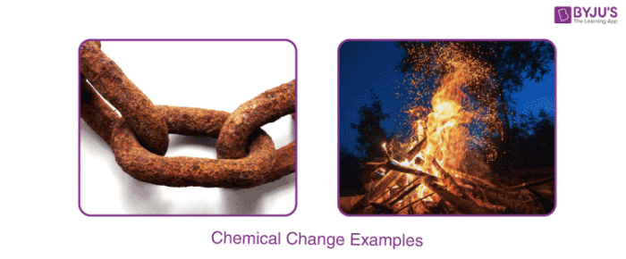 chemical changes examples