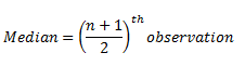 Median for odd number of observations