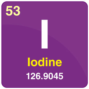 Iodine on sale element symbol