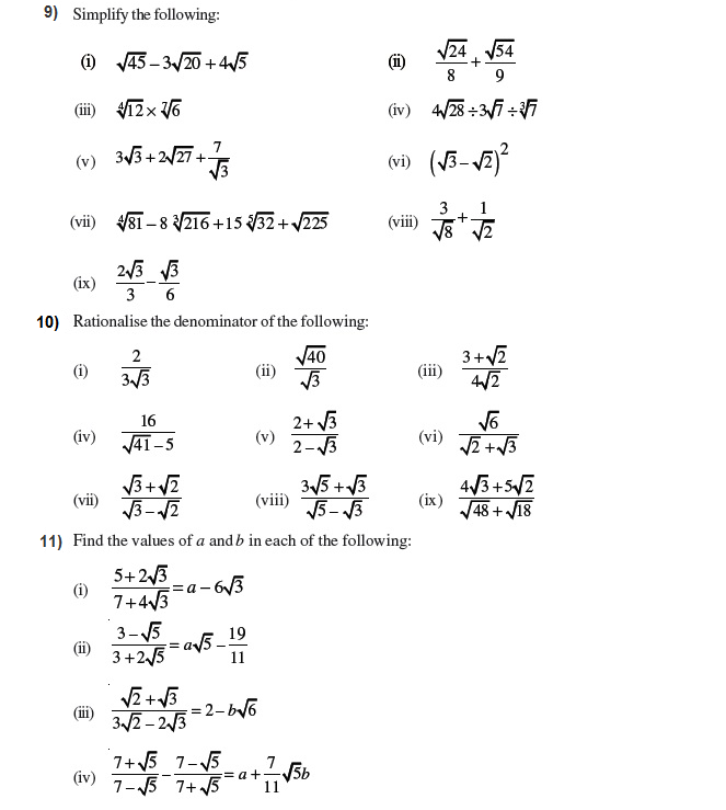 Important questions forImportant Number System Questions For Class 9