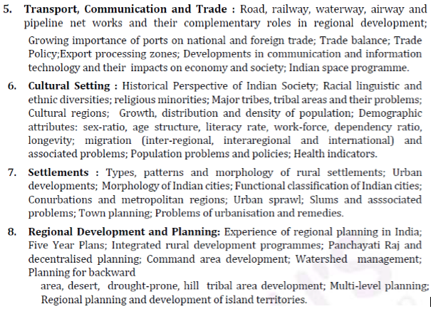 Geography Syllabus for IAS Exam