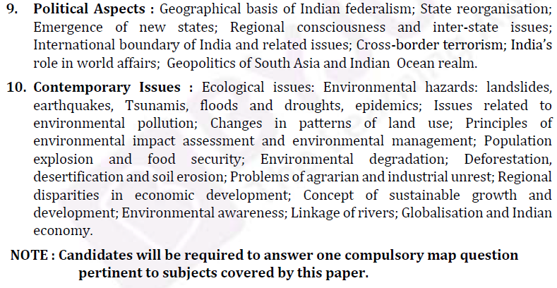 Geography Syllabus for IAS Exam