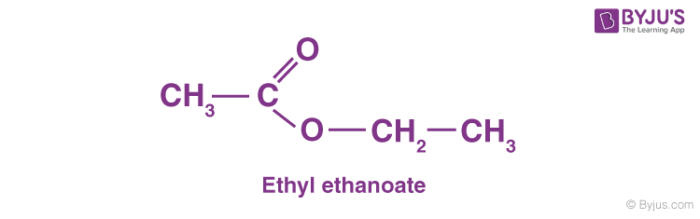 ethyl ethanoate structural formula