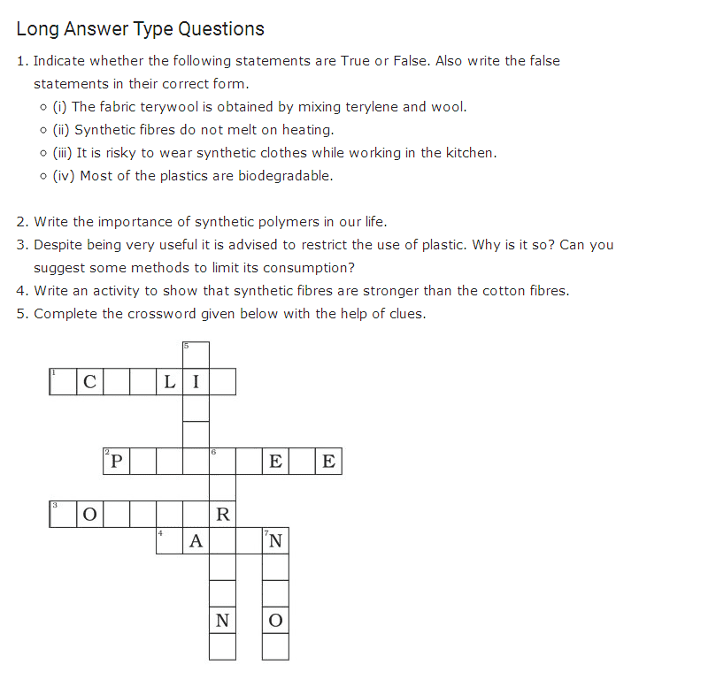 Important Questions For Class 8 Science Chapter 3 Synthetic Fibres And  Plastics