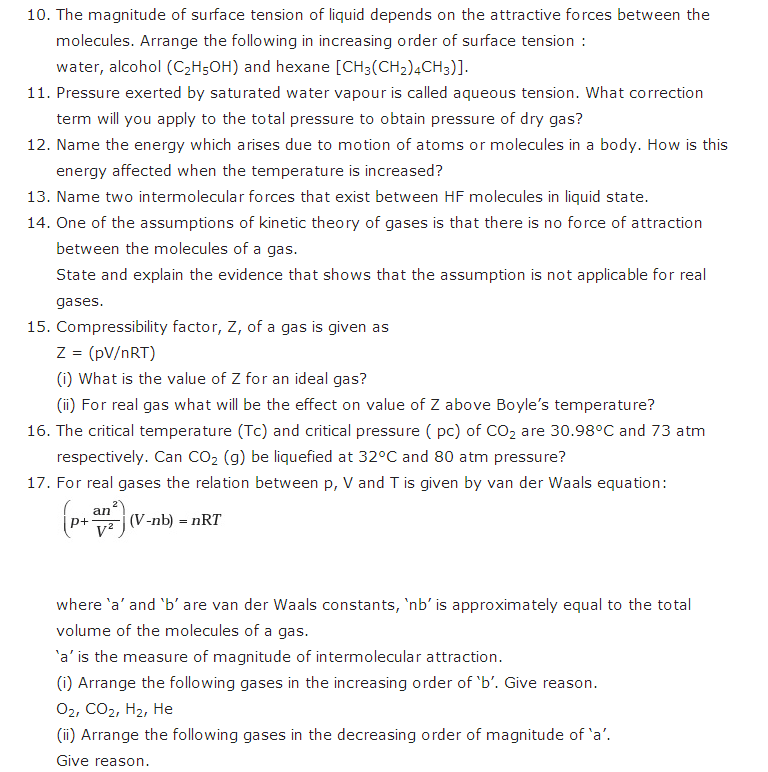 Important Questions For Class 11 Chemistry Chapter 5