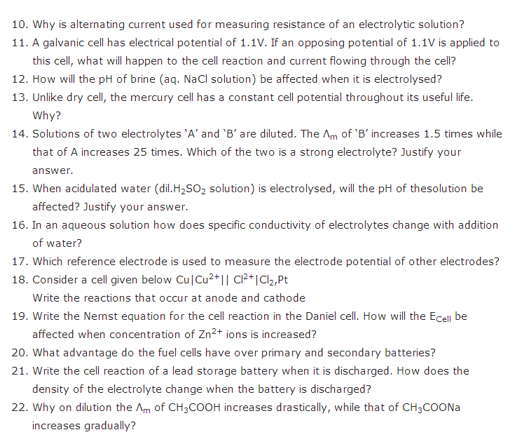ch 3 chemistry class 12 important questions