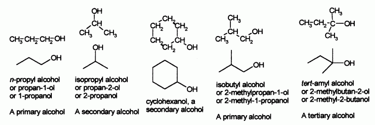 Types of Alcohols Types of Alcohols