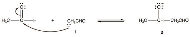 Enolate ion 1 adds to the unreacted aldehyde