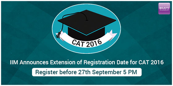 CAT registration deadline extended till 27th September